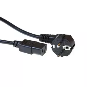 Power cord CEE 7/7 male angled - C13 black 0.5 m ACT