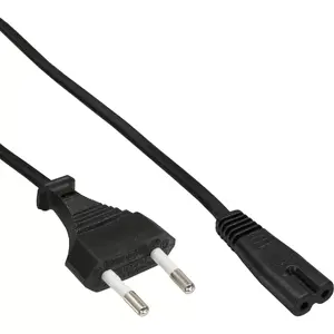 InLine power cable Euro male Euro8 male black 0.3m