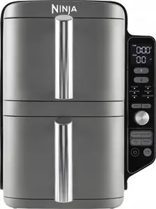Gaisa cepeškrāsns Ninja SL400EU Double 9,5 L, 2470 W, 2 grozi, 6 programmas, melns/pelēks