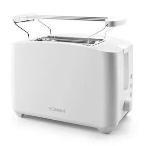 Toaster BOMANN TA6065CBW 2-slice 750 W White, removable bun rack, adjustable browning