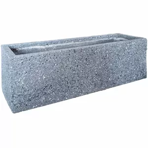 Flower Pot BESK 9114995 Fiberglass 65×18×20 cm Dark Gray