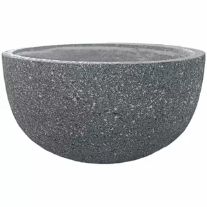 Flower pot BESK 9115039 fiberglass semi-round 40×20 cm light gray