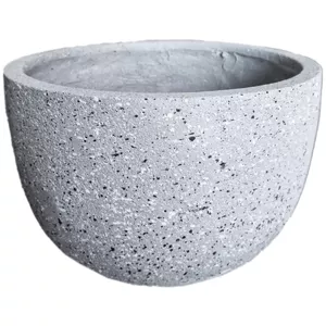 Flower pot BESK half‑round fiberglass 30×20 cm light grey