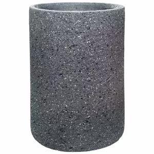 Flower pot BESK Fiberglass Cylinder 40×40×50 cm Dark Grey