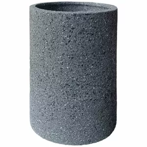 Planter BESK Fiberglass Cylinder 30×30×40 cm Dark Grey