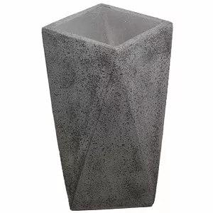 Flower pot BESK 9130278 fiberglass geometric shape 40×40×60 cm grey