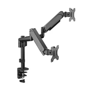 Dual monitor spring-assisted arm mount HiSmart HS083182 for 17–32 inch screens, adjustable height and tilt