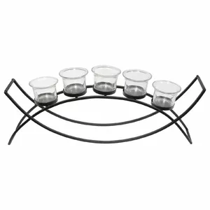 Metal candle holder BESK for 5 candles, black