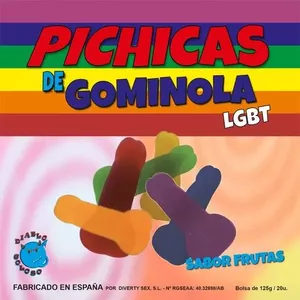 Леденцы PRIDE в форме фаллических фигур — GUMMY PENIS FRUITS PRIDE D-231705, ассорти фруктовых вкусов