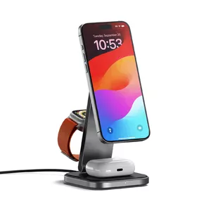 Mobile device charger Satechi ST-Q31FM-EA Wireless USB Indoor Grey Black