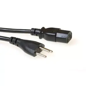 Barošanas kabelis ACT Powercord Šveices spraudnis - C13 melns 2.5 m