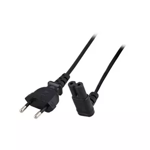 Power cord Euro male - C7 female angled down black 2 m ACT