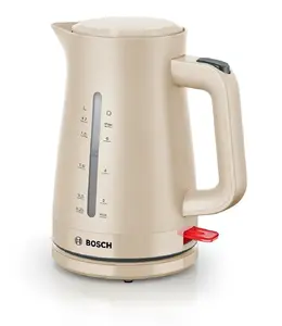 Электрический чайник Bosch TWK3M127, бежевый, 1,7 л, беспроводной подставка, 2200 Вт