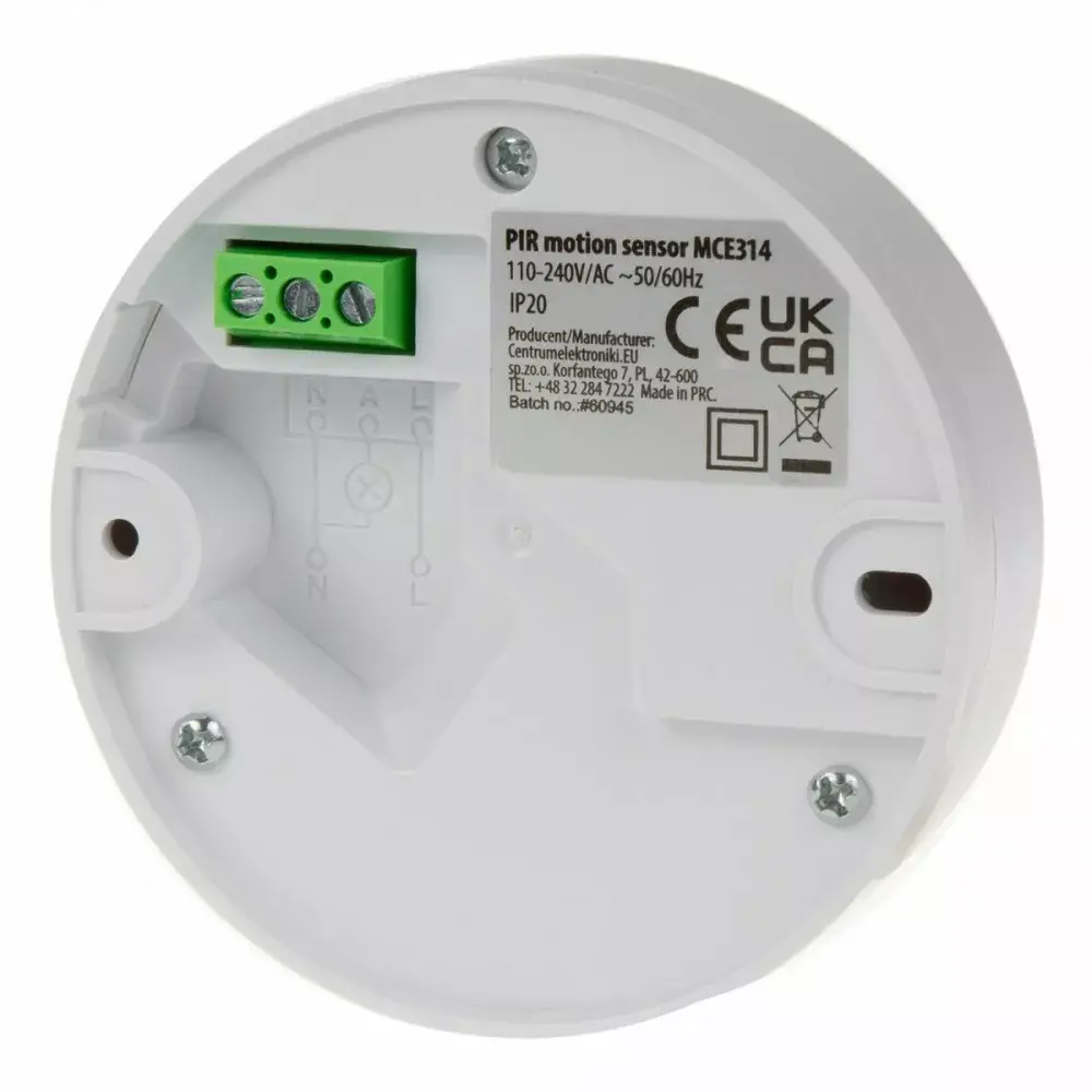 MACLEAN MCE314W griestu PIR kustības sensors Photo 3