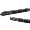 Qoltec 19 collu 1U statīva PDU, 16A, 6 French ligzdas Photo 4