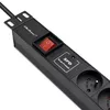 Qoltec 19 collu 1U statīva PDU, 16A, 6 French ligzdas Photo 5