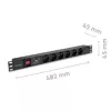 Qoltec 19 collu 1U statīva PDU, 16A, 6 French ligzdas Photo 7