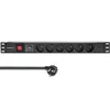 Qoltec 19 collu 1U statīva PDU, 16A, 6 French ligzdas Photo 8