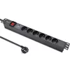 Qoltec 19 collu 1U statīva PDU, 16A, 6 French ligzdas Photo 9