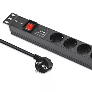 Baro sadalītājs RACK 19 1U QOLTEC PDU 16A 6xSCHUKO 1.8m