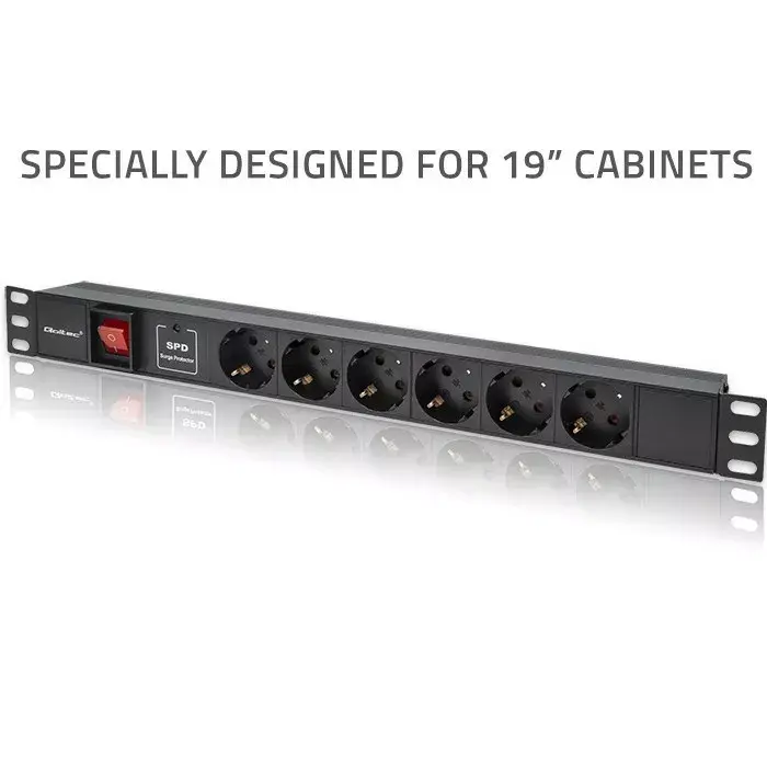 QOLTEC PDU 1U 16A 6xSCHUKO 1.8м Photo 2