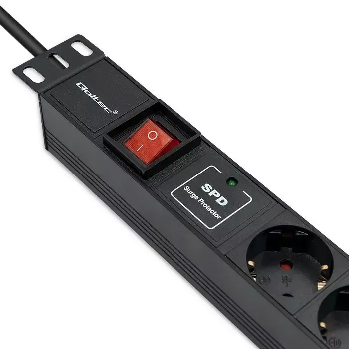 QOLTEC PDU 1U 16A 6xSCHUKO 1.8м Photo 5