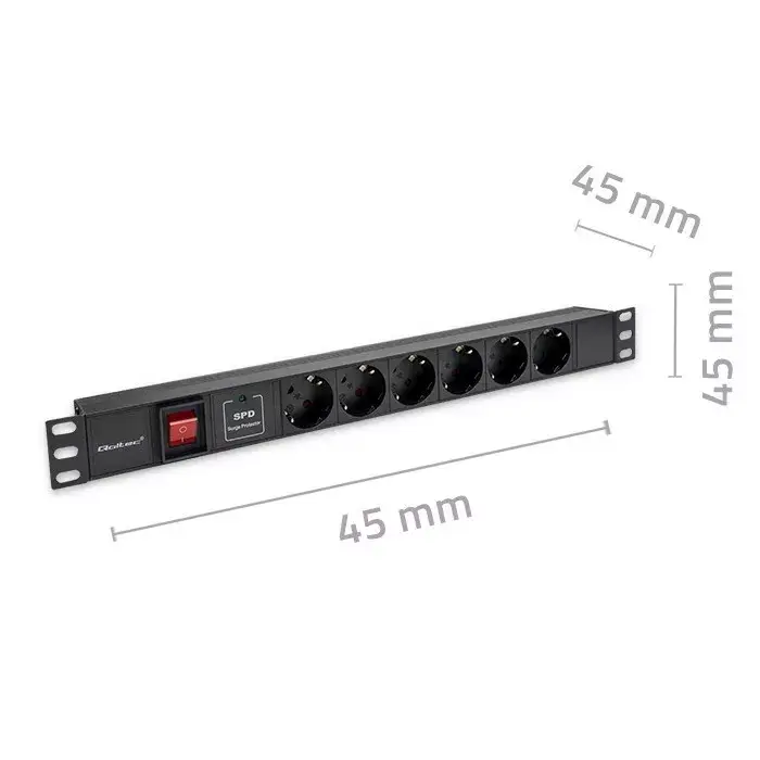 QOLTEC PDU 1U 16A 6xSCHUKO 1.8м Photo 7