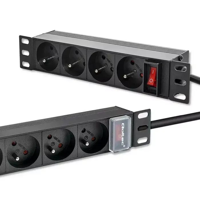 Qoltec 10 collu 1U statīva strāvas bloks 4x French Photo 4