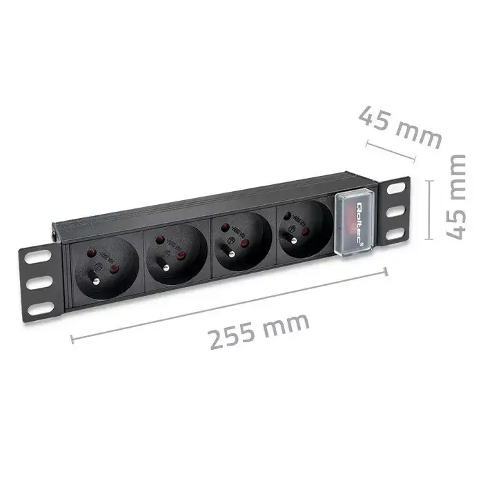 Qoltec 10 collu 1U statīva strāvas bloks 4x French Photo 7