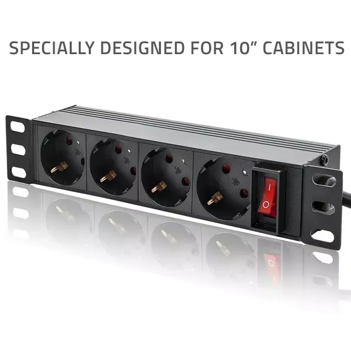 Сетевой фильтр QOLTEC 54603 — 1U, 16A, 4× SCHUKO Photo 2