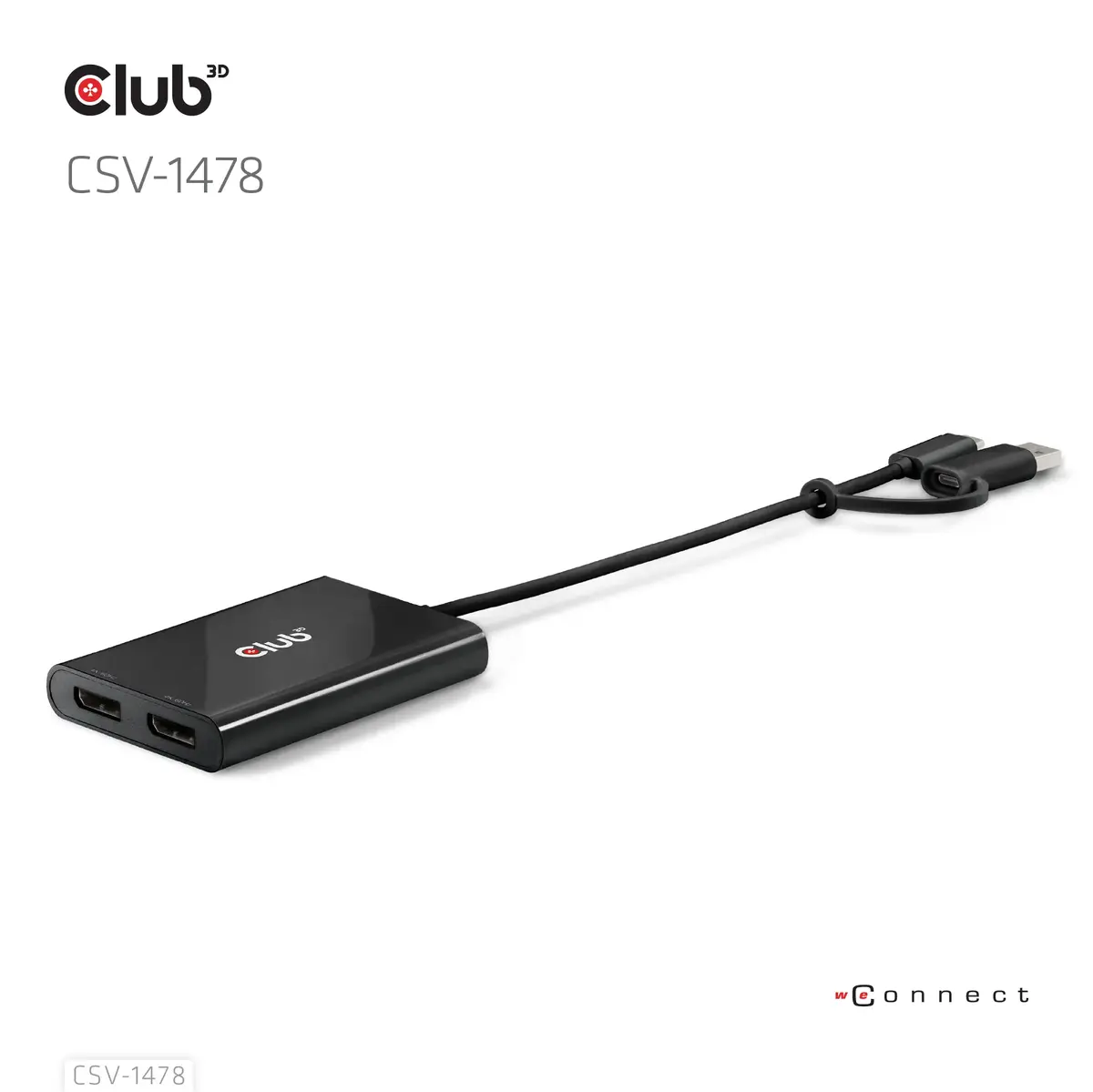 Club 3D CSV-1478 USB-C uz 2× DisplayPort 4K60Hz Photo 6