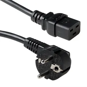 ACT AK5185 Powercord Mains Connector CEE 7/7 Angled Male to C19 Black 1.8 m 230 V 16 A
