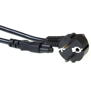 Power cord ACT CEE 7/7 male angled C5 black 10 m