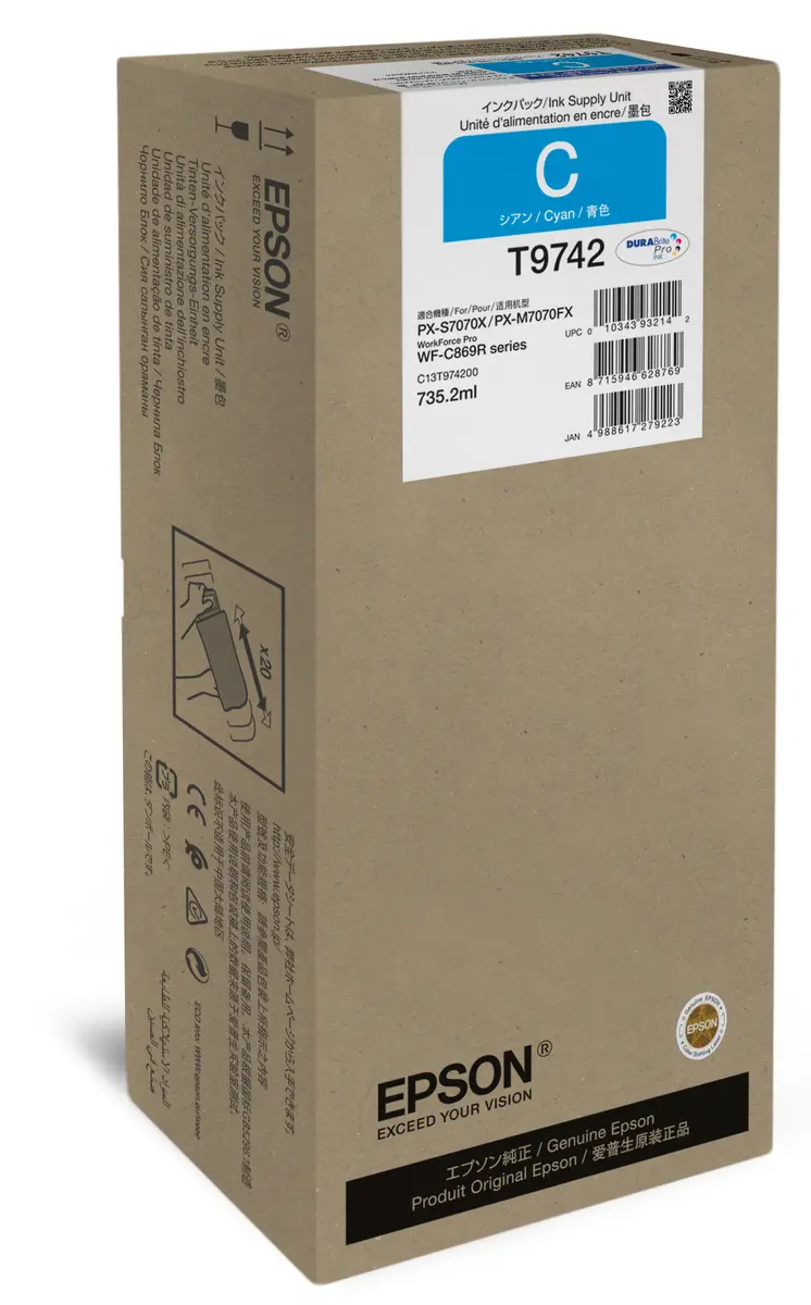 Tintes iepakojums Epson WorkForce Pro WF-C869R XXL Cyan Photo 2