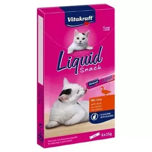 VITAKRAFT Cat Liquid Snack - przysmak dla kota w płynie: kaczka, betaglukan 6 szt.