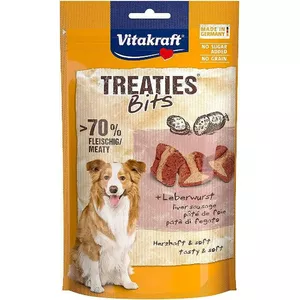 Лакомство для собак Vitakraft Treaties Bits с печенью — мягкие тренировочные кусочки, 120 г