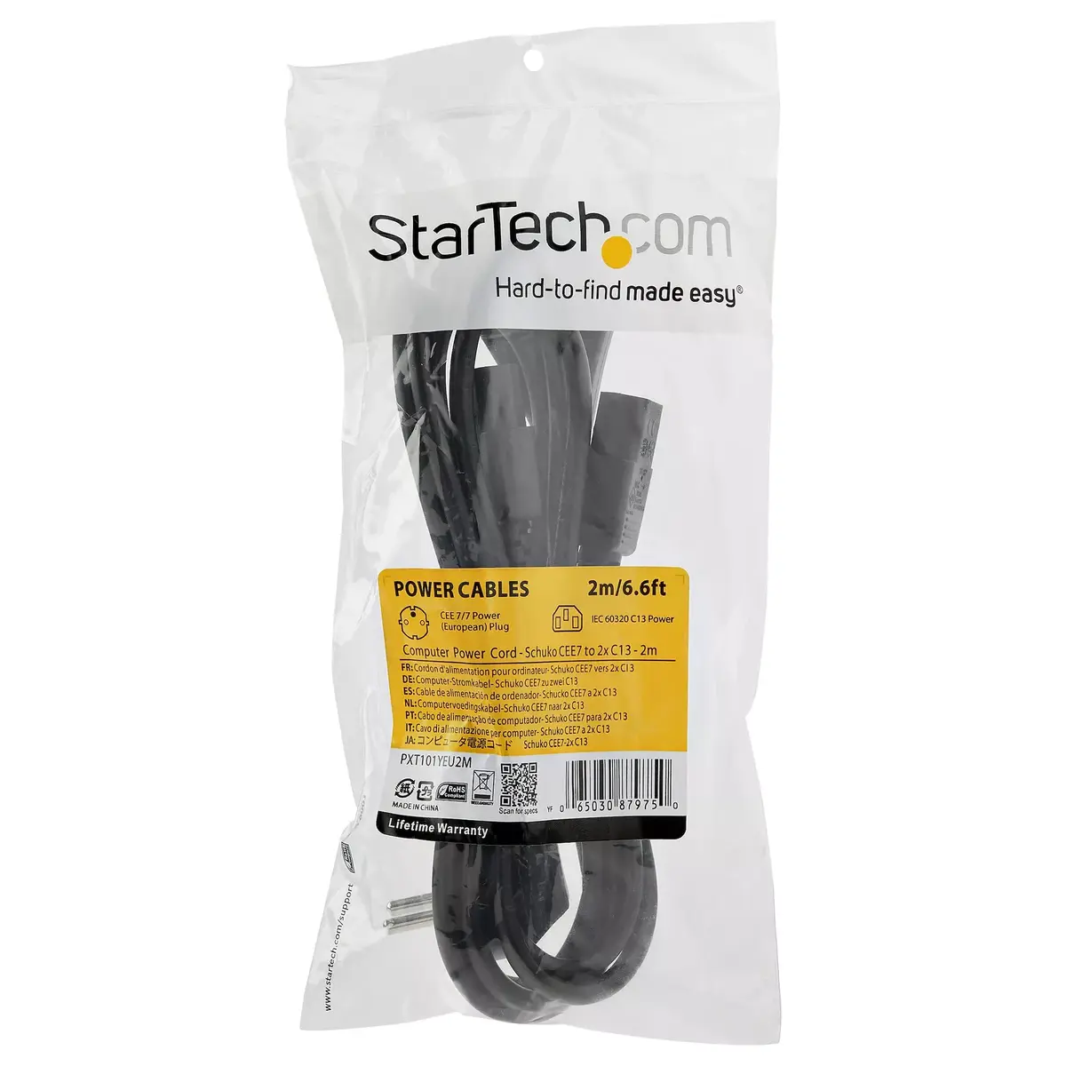 Barošanas kabelis StarTech.com PXT101YEU2M Photo 6