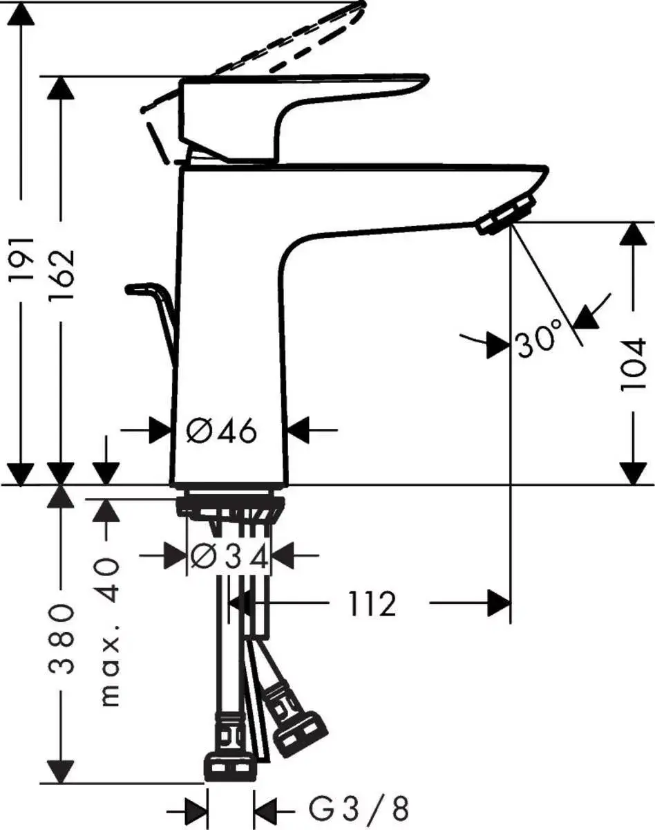 Izlietnes jaucējkrāns hansgrohe Talis E 71713670 Photo 2