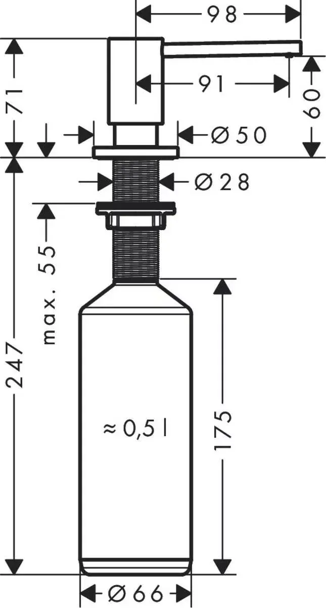 Sienas ziepju dozators hansgrohe A41 40438000 Photo 2