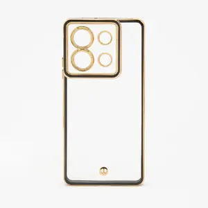 Защитный чехол TPU+PC для Xiaomi Poco X6 Pro от iLike — прозрачный чёрный с защитой камеры