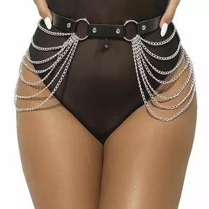 Кожаный ремень-цепочка SUBBLIME D-239267, черный, единый размер