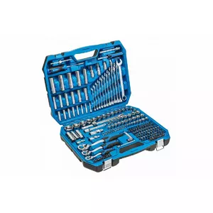 Wrench set HOGERT HT1R444 — 222 pcs, chrome vanadium steel, assorted sockets and bits