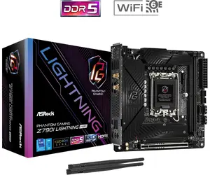 Материнская плата ASRock Z790I Lightning WiFi, чипсет Intel Z790, сокет LGA 1700, Mini ITX, поддержка DDR5