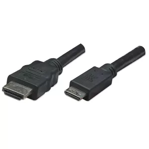 Manhattan 304955 HDMI kabelis 1,8 m HDMI Type A (Standard) HDMI Type C (Mini) Melns