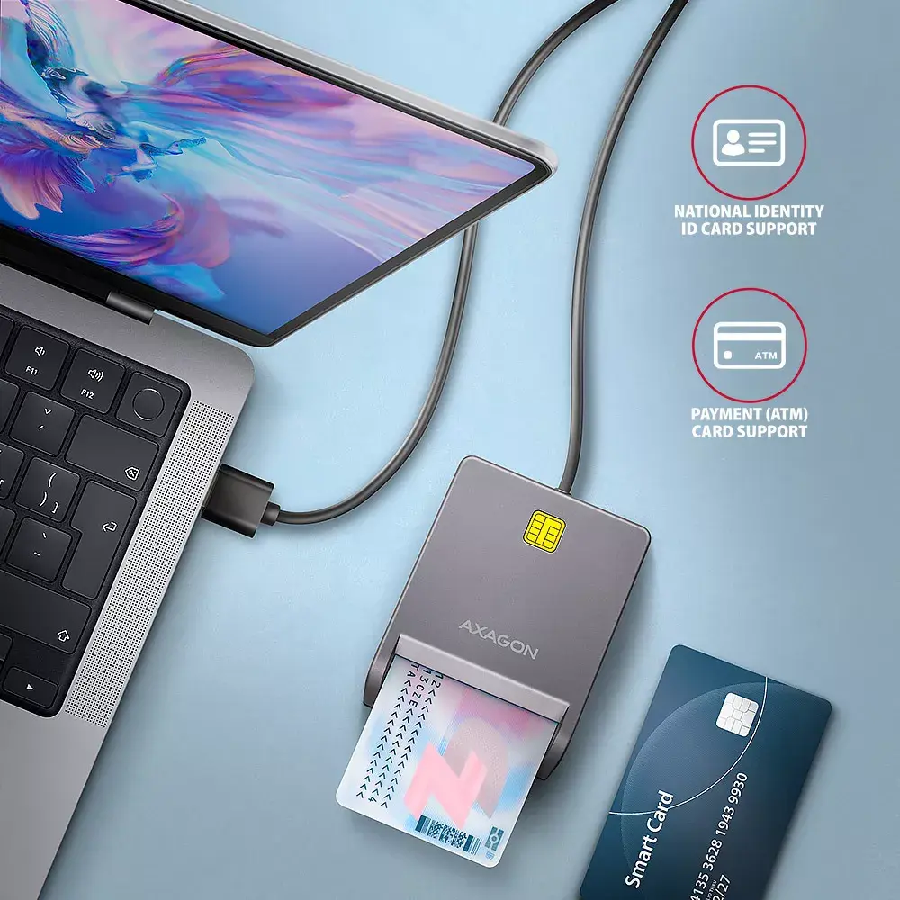 Axagon CRE-SM3T USB Смарт-картридер Photo 3