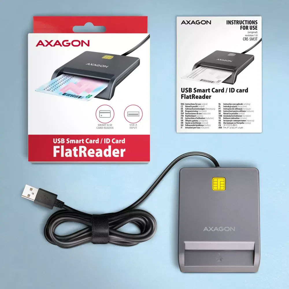 Axagon CRE-SM3T USB Смарт-картридер Photo 6
