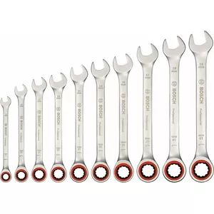 Combination Ratchet Wrench Set Bosch 1600A02Z3D, 5 pieces, assorted metric sizes