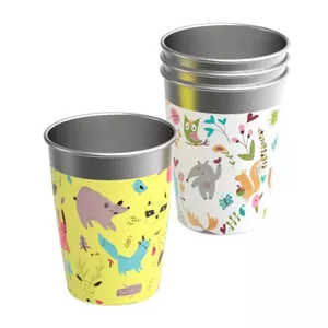 Детский набор стаканов Sigg Kids Cup Set 350 мл, многоцветный, нержавеющая сталь (внутри и крышка)