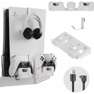 Wall Mount and Controller Charger 2-in-1 for Sony PlayStation 5 by JYS (for PS5 DualSense controllers)