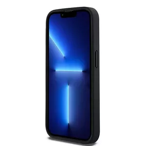 Чехол DKNY Hardcase для iPhone 15 Pro Max 6.7 — черная кожаная с моно-полосой
